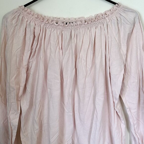 Chaser Women's Light Pink Off the Shoulder Peasant Top Blouse - Medium - Picture 4 of 5